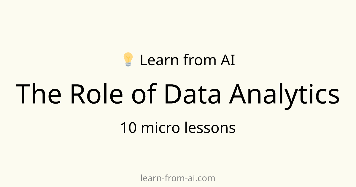 The Role of Data Analytics